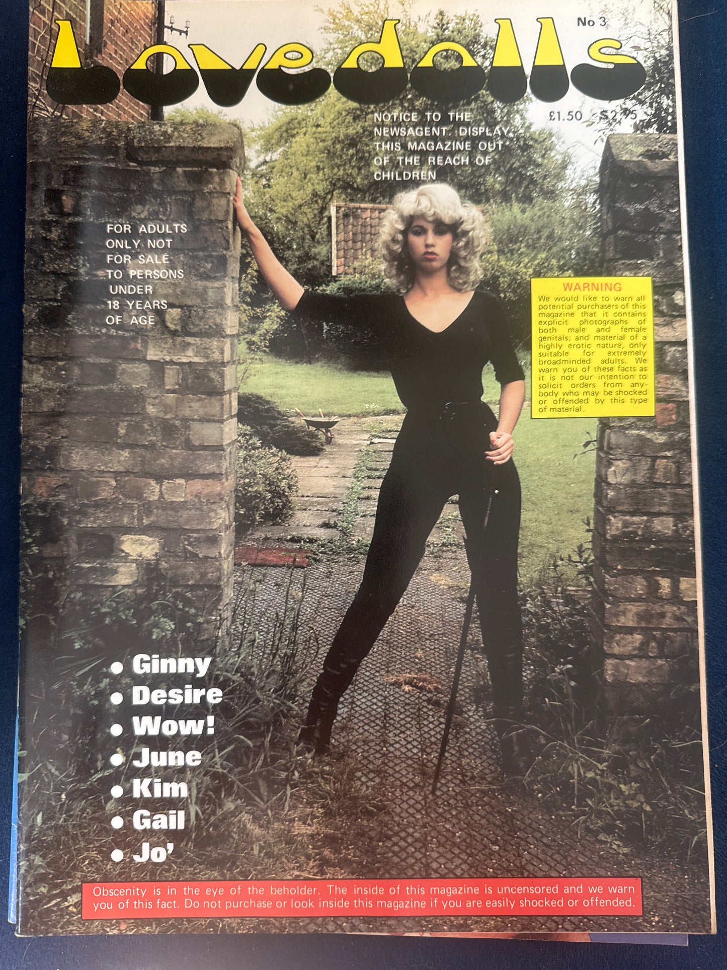 Vintag Lovedolls No 3 80s Adult Pornographic Magazine