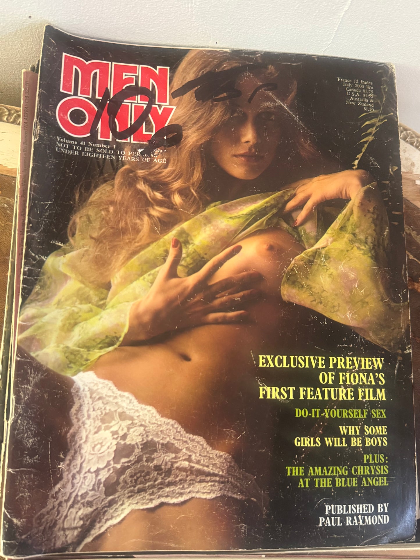 Vintage Men Only Magazine Volume 41 Number 11 Fiona's First Feature Film 70s Adult Pornographic Magazine