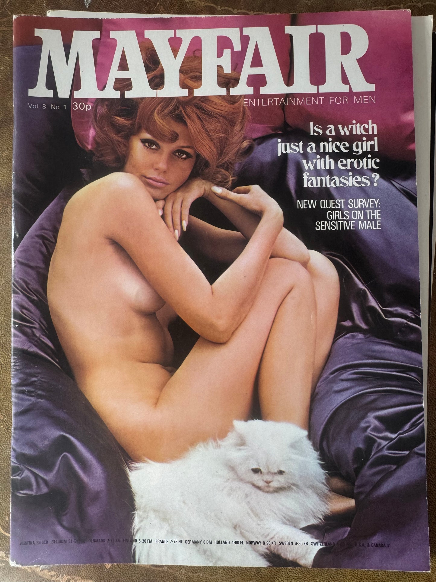 Vintage Mayfair Magazine Vol 8 No 1 Is a Witch Just a Nice Girl With Erotic Fantasies? 1973 70s Adult Pornographic Magazine