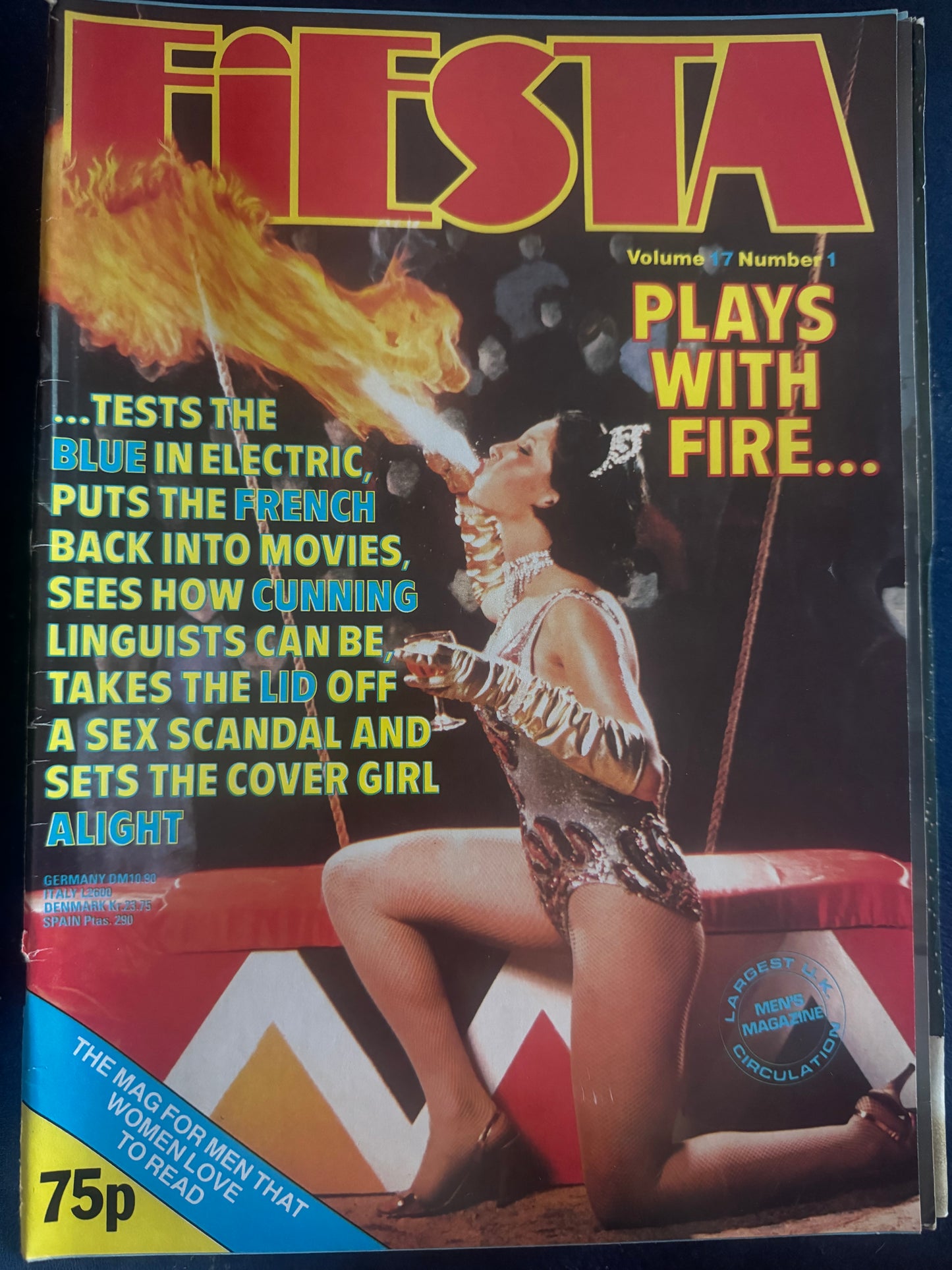 Vintage Fiesta Magazine Volume 17 Number 1 Plays with Fire 80s Adult Pornographic Magazine