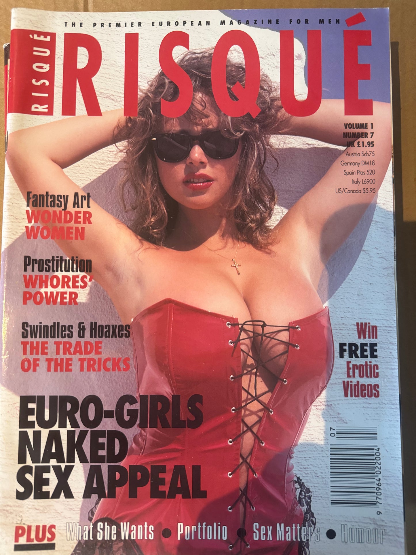 Vintage Risque Magazine Volume 1 Number 7 Euro-Girls Naked Sex Appeal 90s Adult Pornographic Magazine