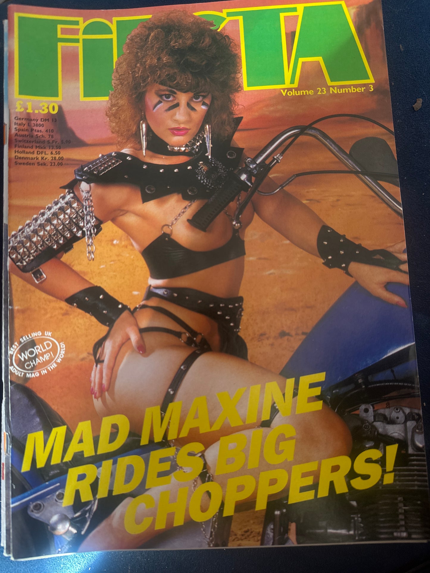 Vintage Fiesta Magazine Volume 23 Number 3 Mad Maxine Rides Bug Choppers! 80s Adult Pornographic Magazine
