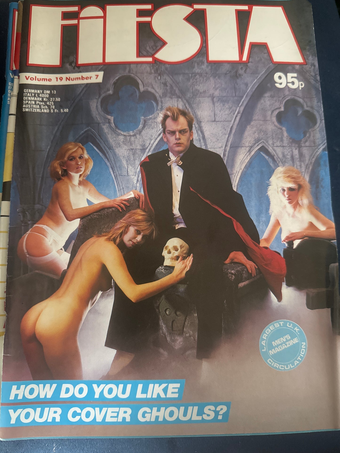Vintage Fiesta Magazine Volume 19 Number 7 How Do You Like Your Cover Ghouls? 80s Adult Pornographic Magazine