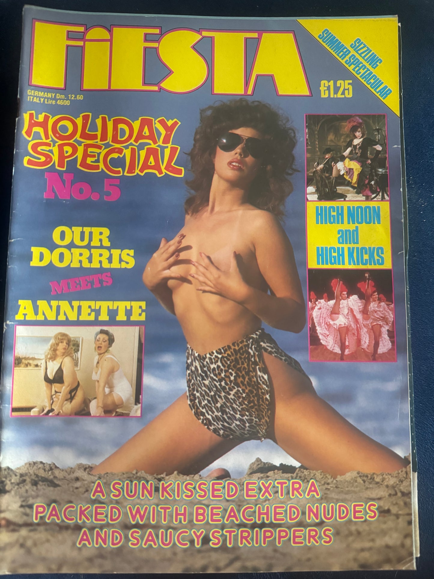Vintage Fiesta Magazine Holiday Special No 5 Beach Nudes & Saucy Strippers 80s Adult Pornographic Magazine