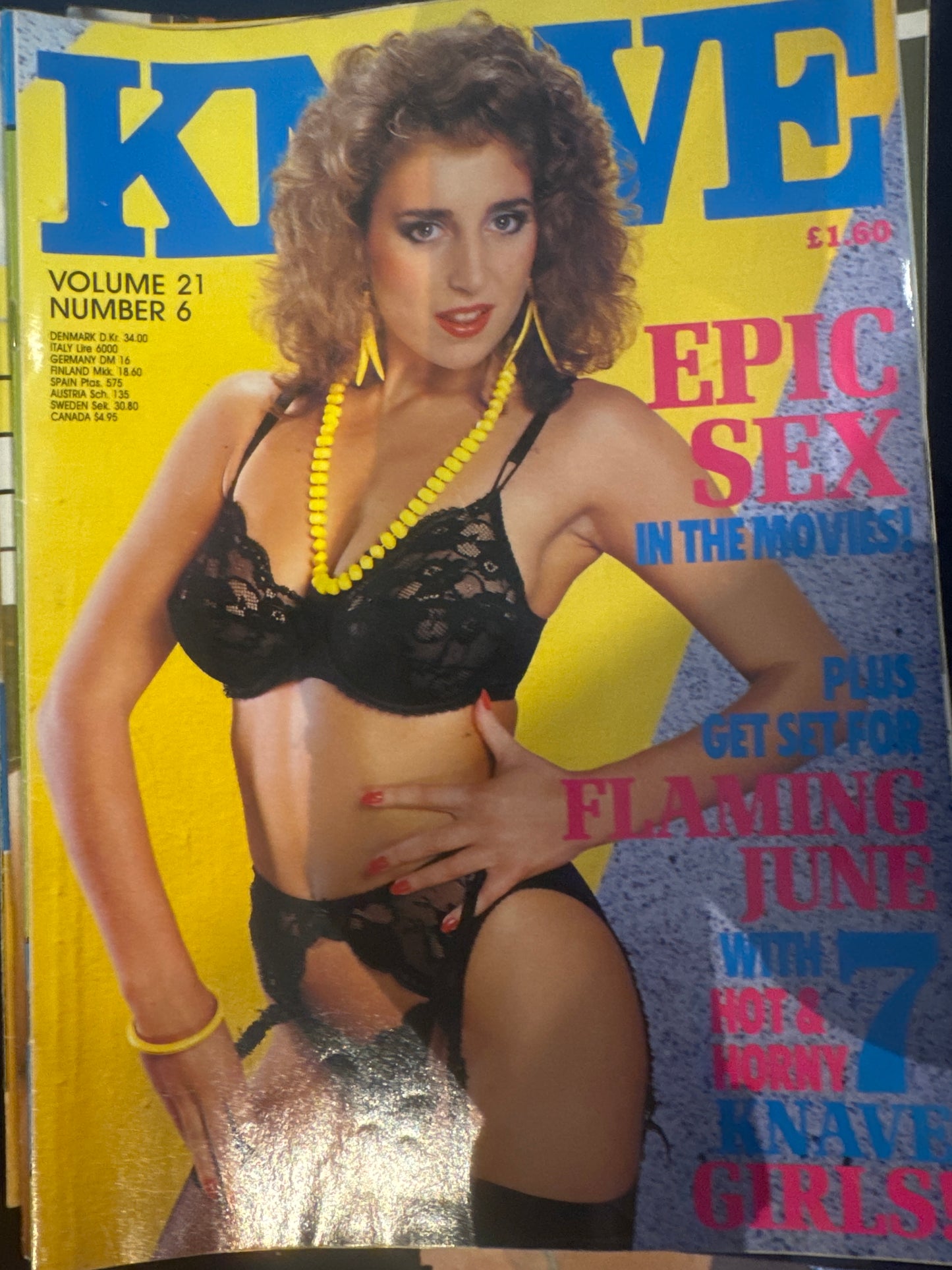 Vintage Knave Magazine Volume 21 Number 6 Epic Sex Movies 80s Adult Pornographic Magazine