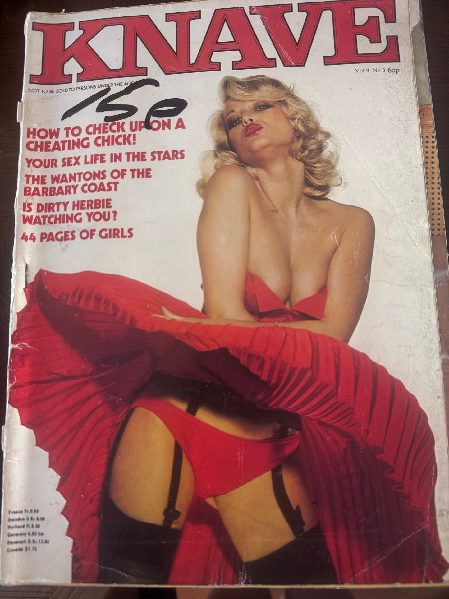 Vintage Knave Volume 9 Number 3 1976 70s Adult Pornographic Magazine