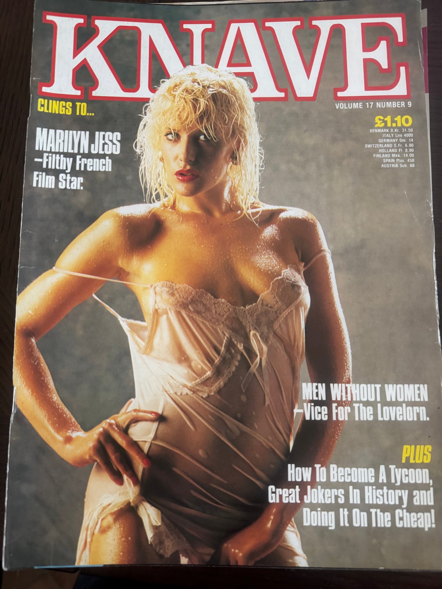 Vintage Knave Clings to Marilyn Jess Volume 17 Number 9 80s Adult Pornographic Magazine