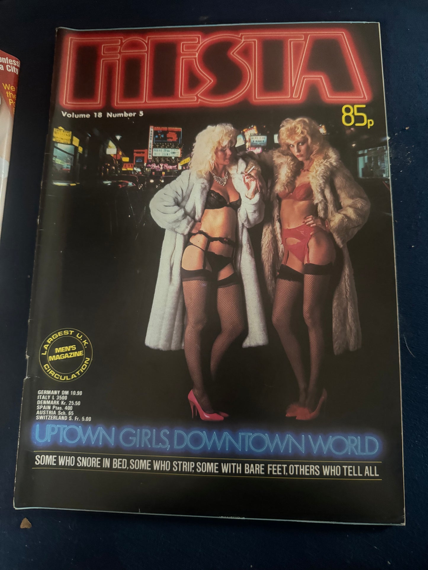 Vintage Fiesta Magazine Volume 18 Number 5 Uptown Girls, Downtown Worlds 80s Adult Pornographic Magazine