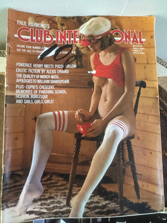 Vintage Club International Magazine Volume 4 Number 11 Poker Face Henry Meets Pussy Willow 1975