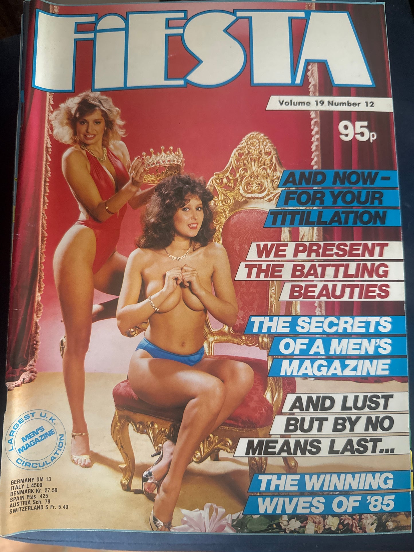 Vintage Fiesta Magazine Volume 19 Number 12 And Now ForYour Titillation 80s Adult Pornographic Magazine