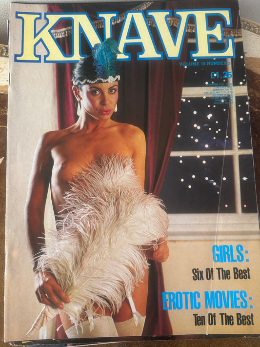 Vintage Knave Magazine Volume 18 Number 3 Erotic Movies 1986 80s Adult Pornographic Magazine