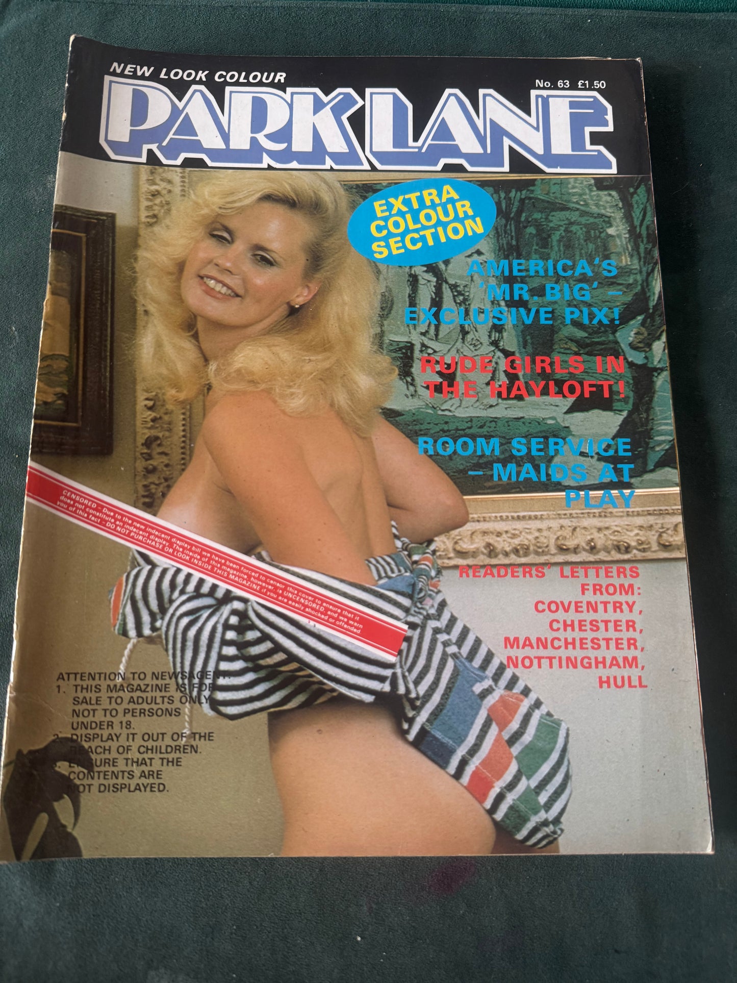 Vintage Park Lane Magazine No 63 America's Mr Big 1980 80s  Adult Pornographic Magazine