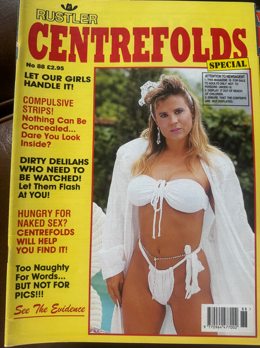 Vintage Rustler Centrefolds Magazine No 88 Too Naughty or Words 1993 90s Adult Pornographic Magazine