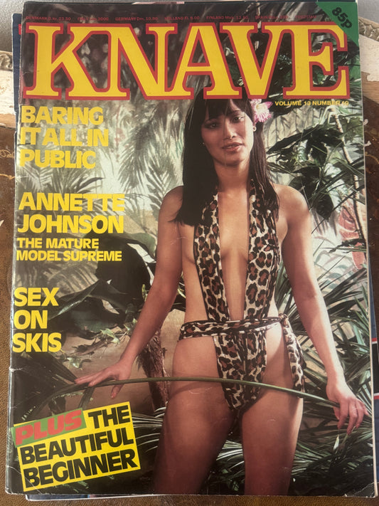 Vintage Knave Magazine Volume 13 Number 10 Sex on Skis 1981 80s Adult Pornographic Magazine
