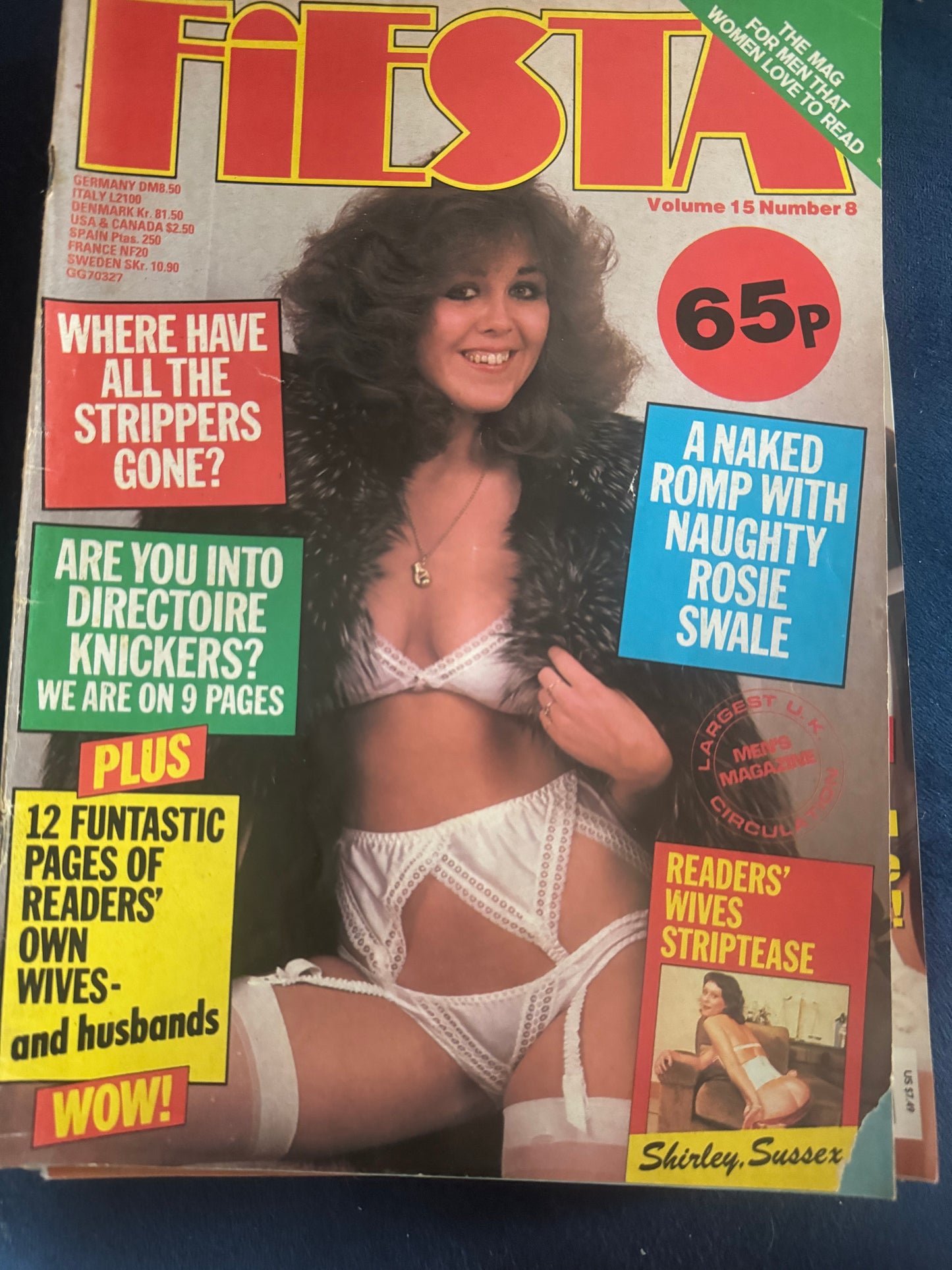 Vintage Fiesta Magazine Volume 15 Number 8 Where Have All The Strippers Gone? 80s Adult Pornographic Magazine
