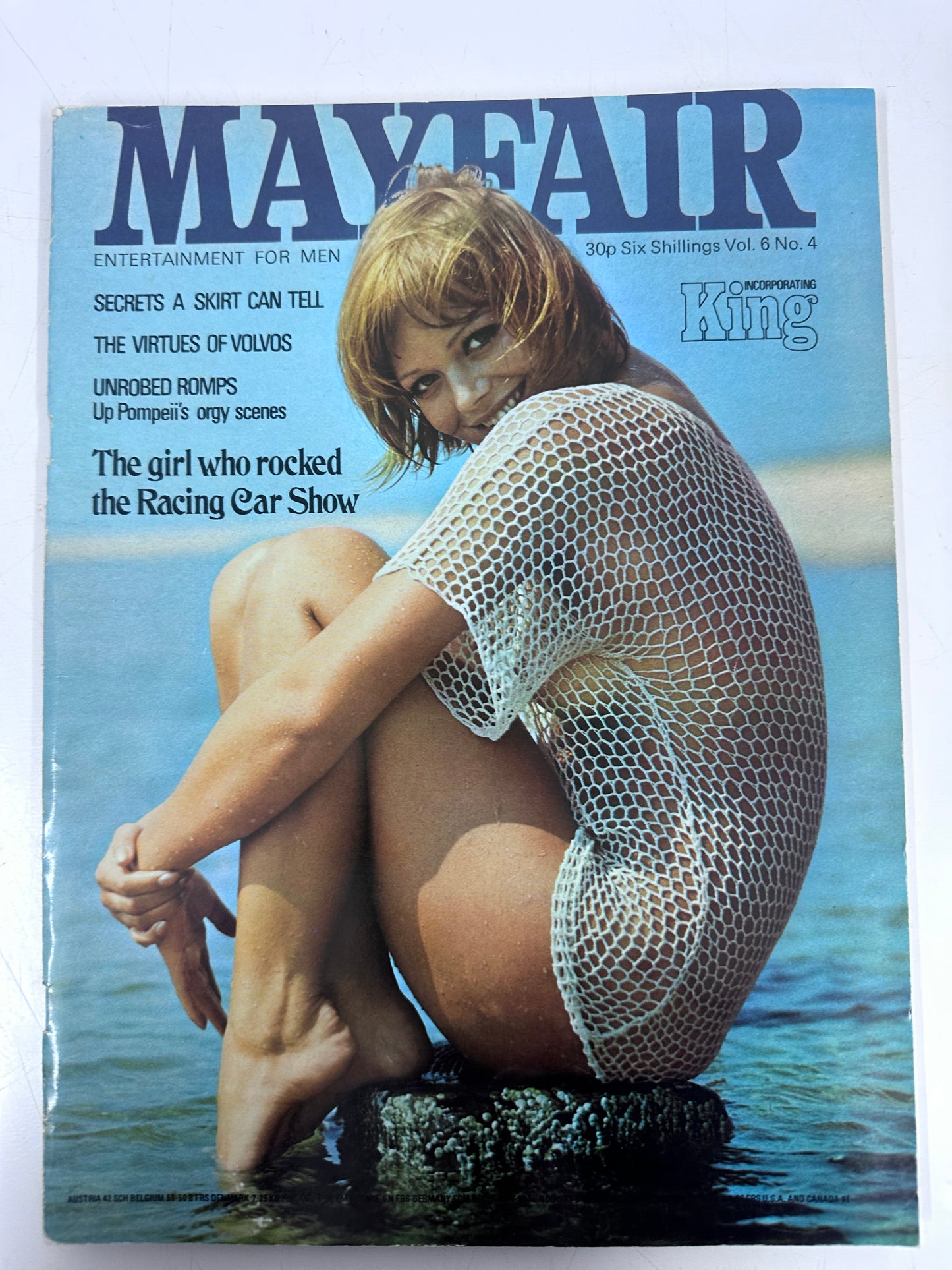 Vintage Mayfair Magazine Vol 6 No 4 The Girl Who Rocked The Racing Car Show 70s Adult Pornographic Magazine