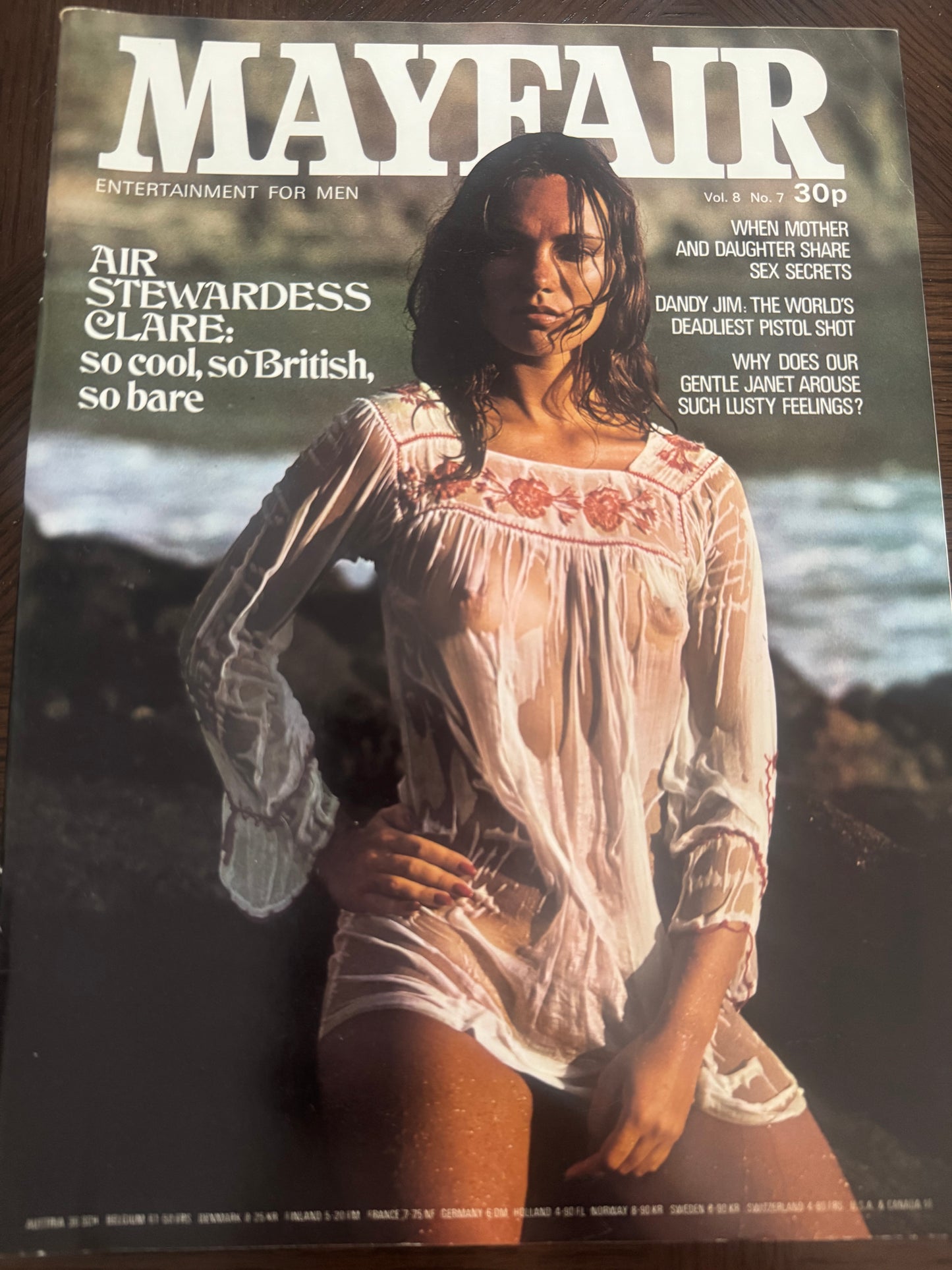 Vintage Mayfair Adult Magazine Vol 8 No 7 Air Stewardess Claire 1973  70s Adult Pornographic Magazine
