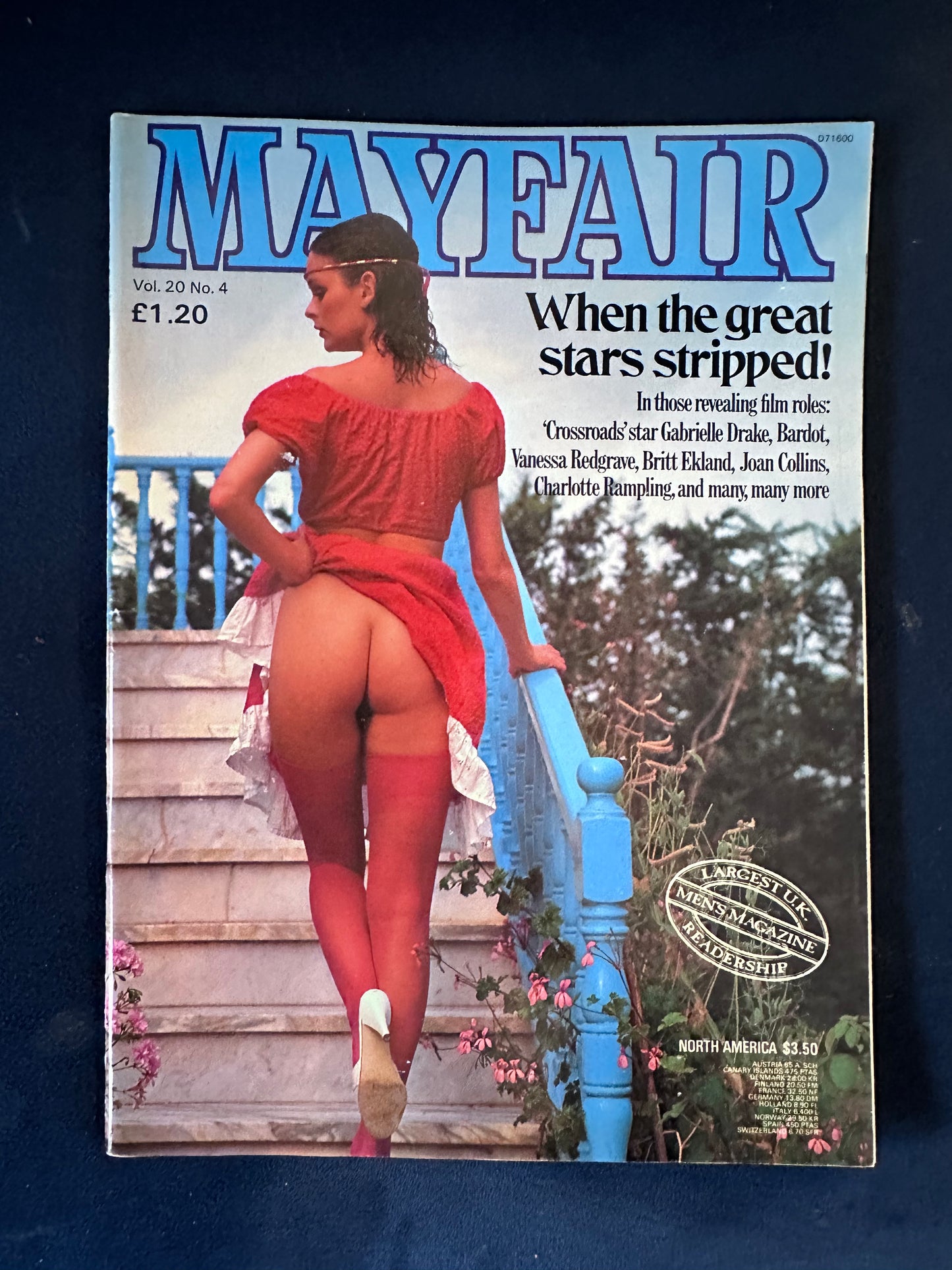 Vintage Mayfair Magazine Vol 20 No 4 Scintillating Cynthia When The Great Stars Stripped! 80s Adult Pornographic Magazine