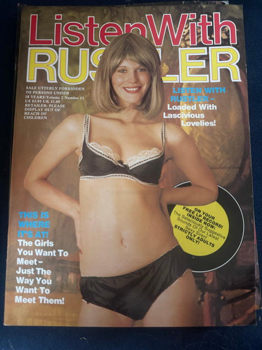 Vintage Listen with Rustler Volume 2 Number 11 80s Adult Pornographic Magazine