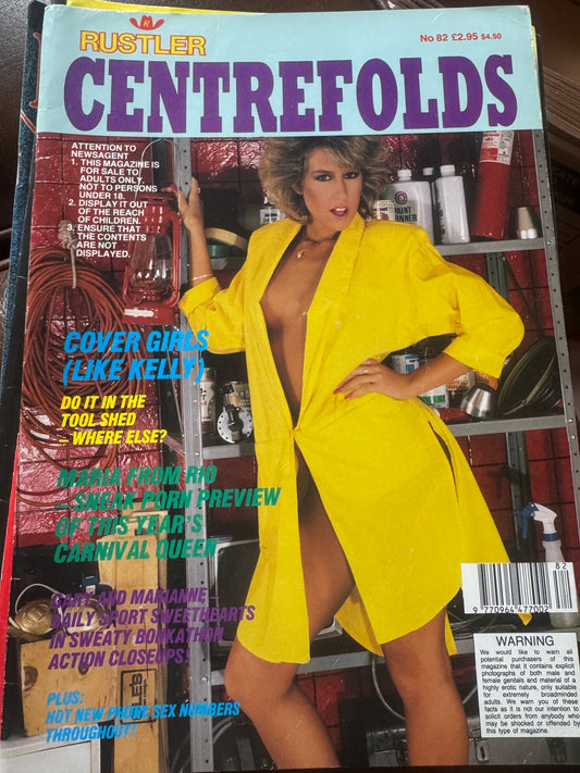 Vintage Rustler Centrefolds Magazine No 82 Covergirl Kelly 1992 90s  Adult Pornographic Magazine