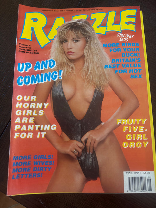 Vintage Razzle Magazine Volume 8 Number 8 Our Horny Gils Are Panting For It 80s Adult Pornographic Magazine