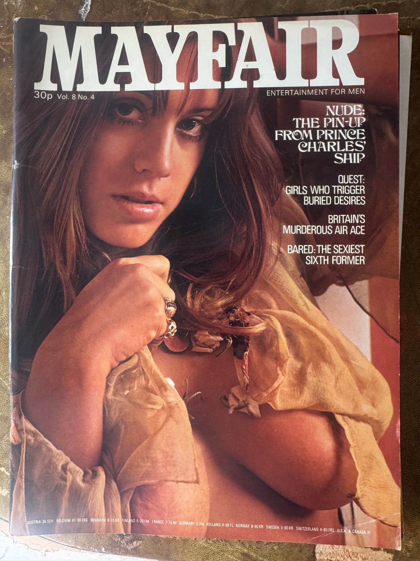 Vintage Mayfair Magazine Vol 8 No 4 1973 Nude The Pin-Up From Prince Charles Ship 70s Adult Pornographic Magazine