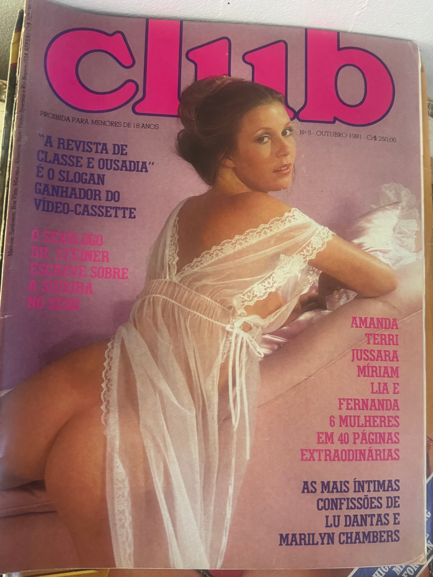 Vintage Club Magazine Number 5 Portuguese Edition 1981 80s Adult Pornographic Magazine