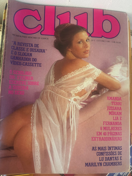 Vintage Club Magazine Number 5 Portuguese Edition 1981 80s Adult Pornographic Magazine