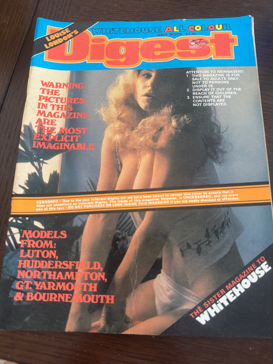 Vintage Whitehouse Digest Magazine No 7 1970s  Adult Pornographic Magazine