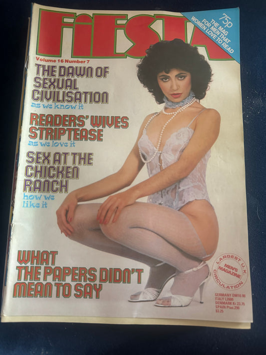 Vintage Fiesta Magazine Volume16 Number 7 The Dawn of Sexual Civilisation 80s Adult Pornographic Magazine