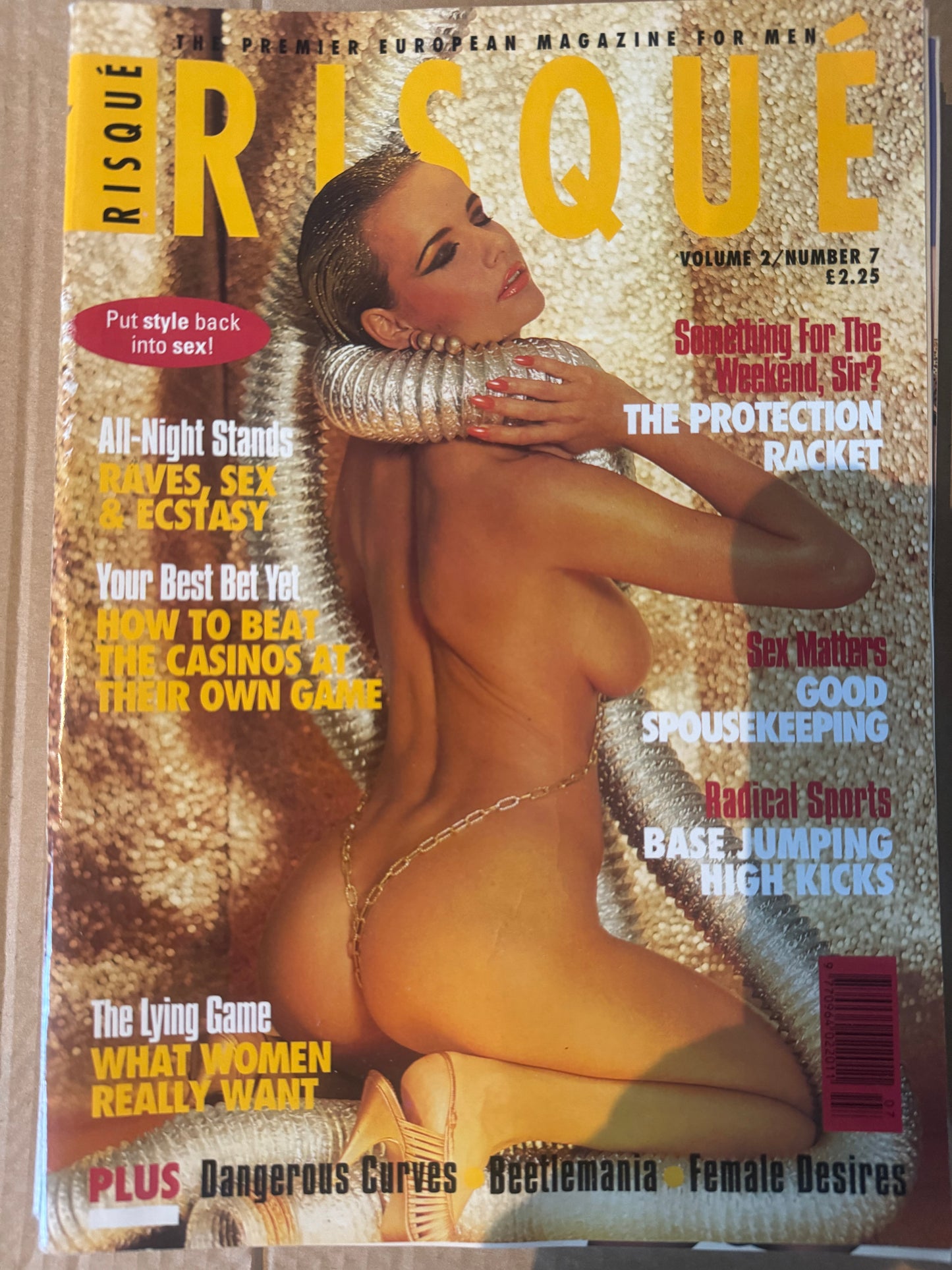 Vintage Risque Magazine Volume 2 Number 7 All-Night Stands Rave, Sex & Ecstasy 90s Adult Pornographic Magazine